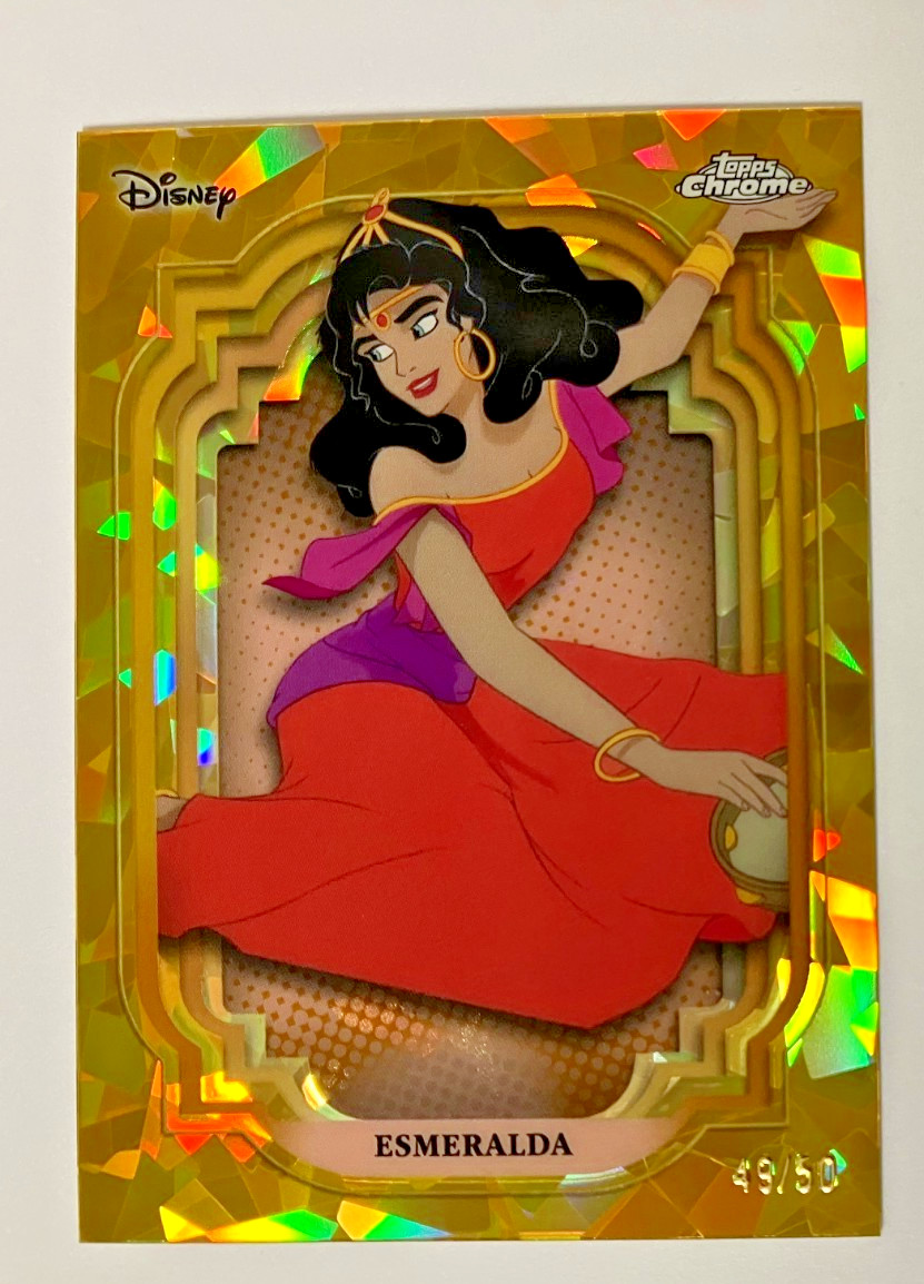 2024 DISNEY TOPPS CHROME SAPPHIRE GOLD ESMERALDA HUNCHBACK NOTRE DAME CARD /50