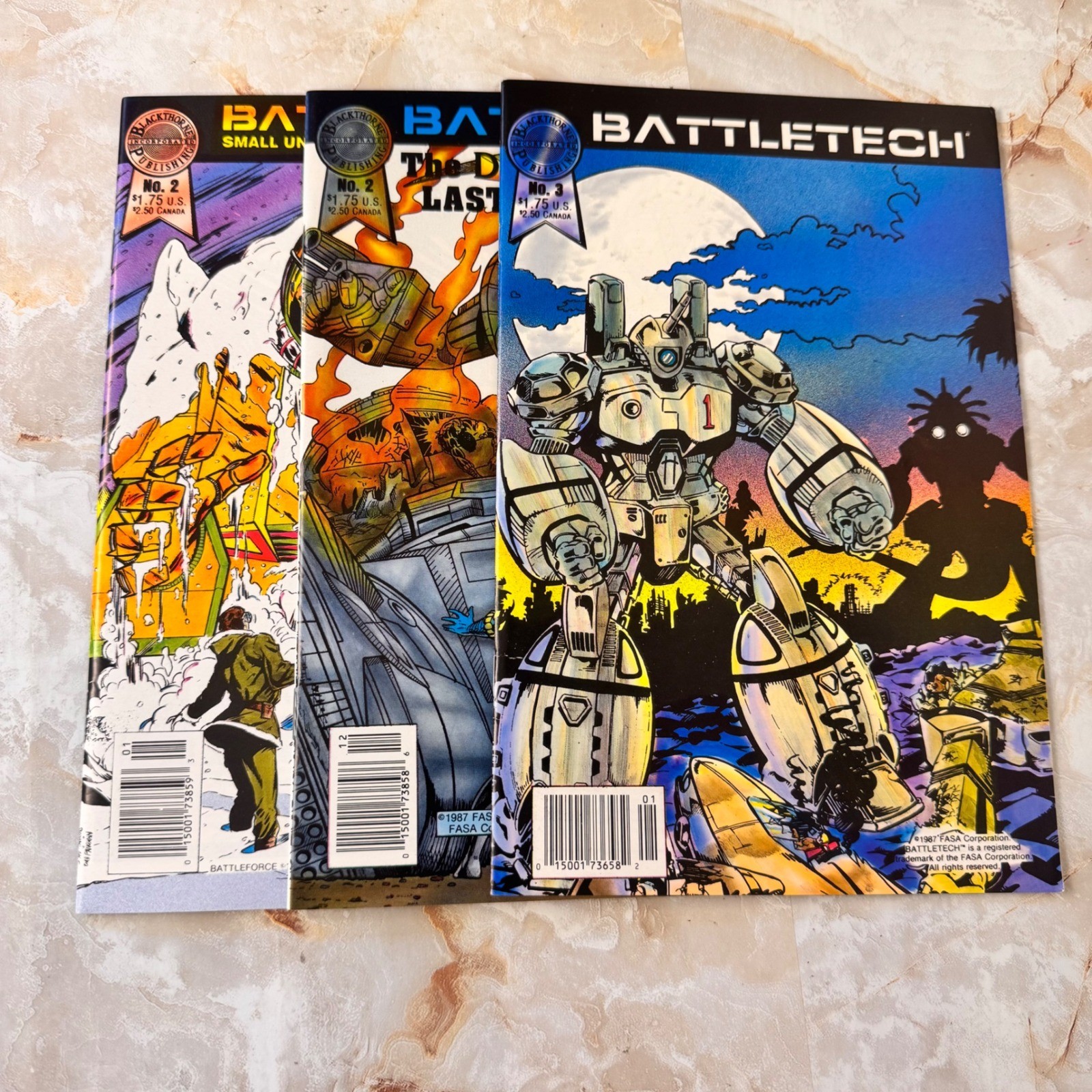 Blackthorne BattleTech Battleforce Comic Lot of 3 80s Copper Age w/Boards & Bags