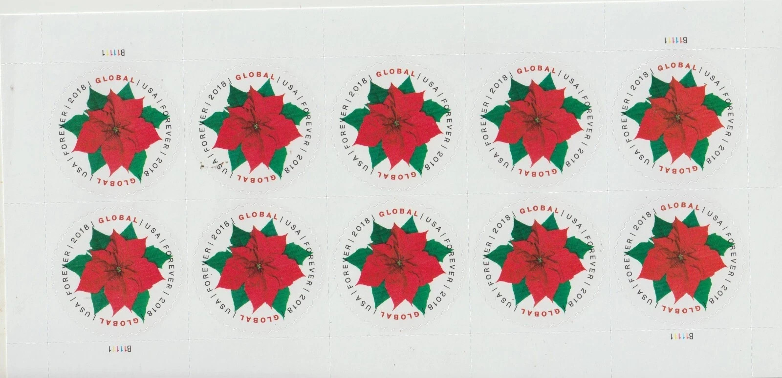 2018 USPS Global Forever Poinsettia Stamps International Postage MNH 100 pcs