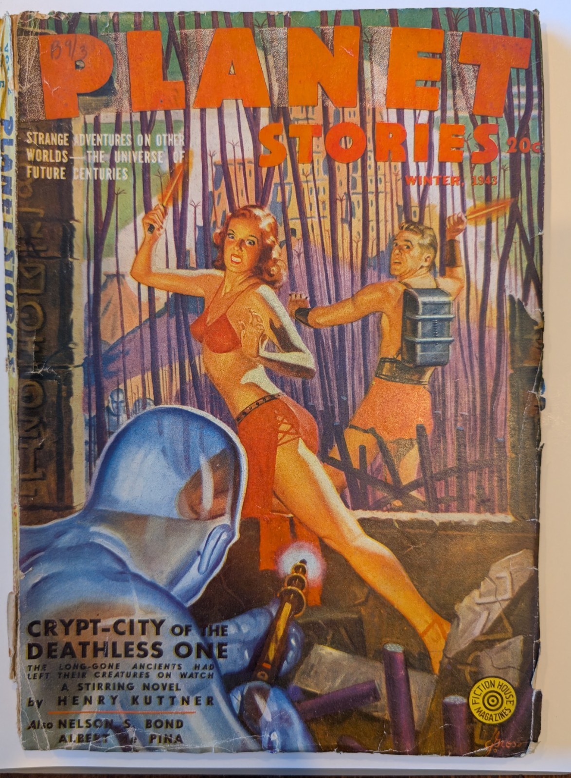 Planet Stories Winter 1943 GD/VG Henry Kuttner Crypt-City of the Deathless One
