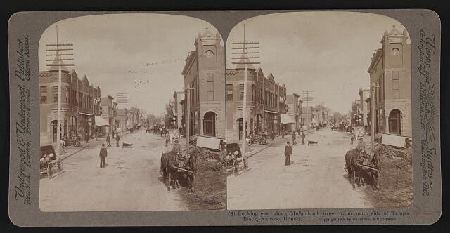 Photo:Nauvoo Illinois Mulholland Street Temple Block 1904 Underwood Photo