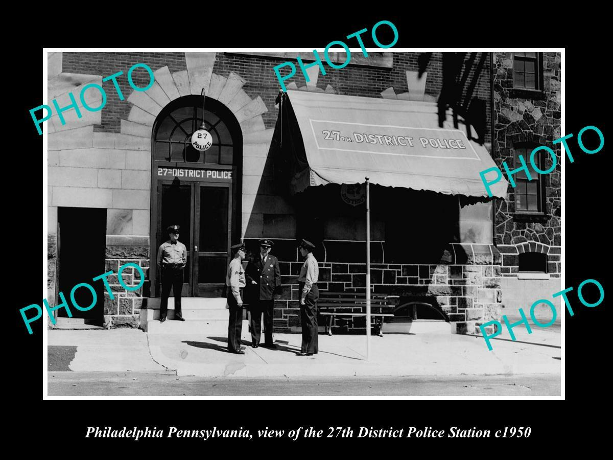 POSTCARD SIZE PHOTO OF PHILADELPHIA PENNSYLVANIA THE 27th POLICE STATION c1950
