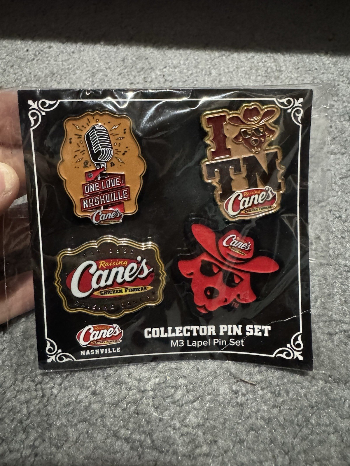 Raising Canes Collector Pin Set Nashville Set Of 4 NWT