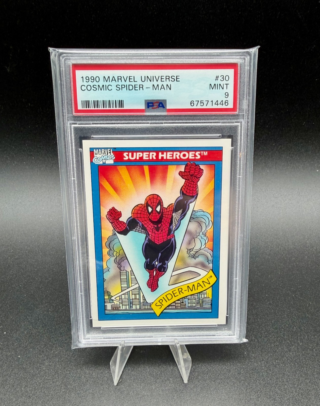 1990 Impel Marvel Universe Series 1 Super Heroes Cosmic Spider-Man #30