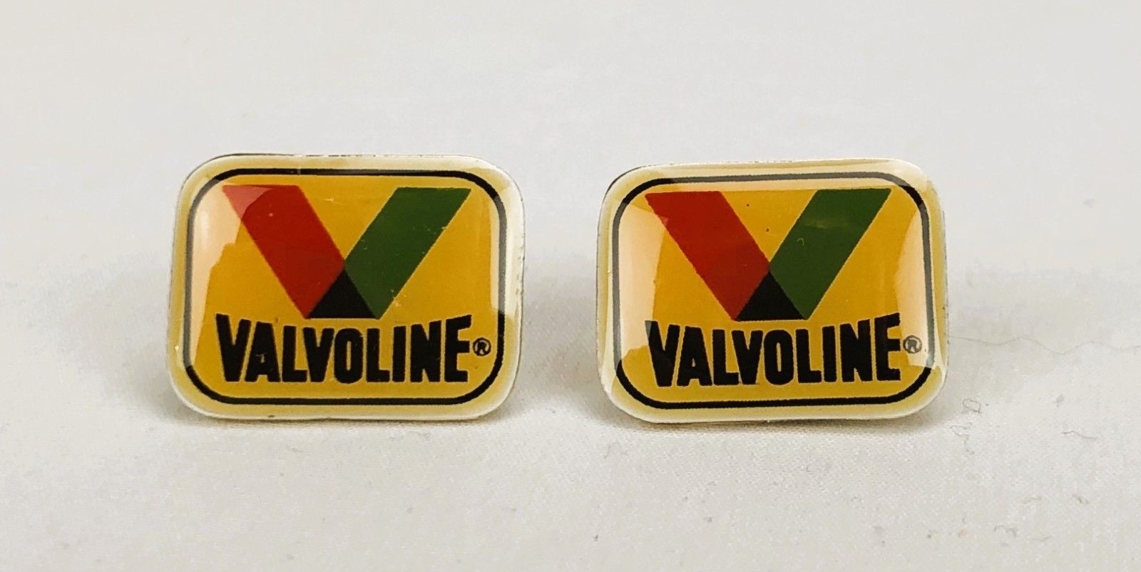 Vintage Valvoline Oil Gas Racing Logo Lapel Hat Pin Lot of 2 Small 5/8\