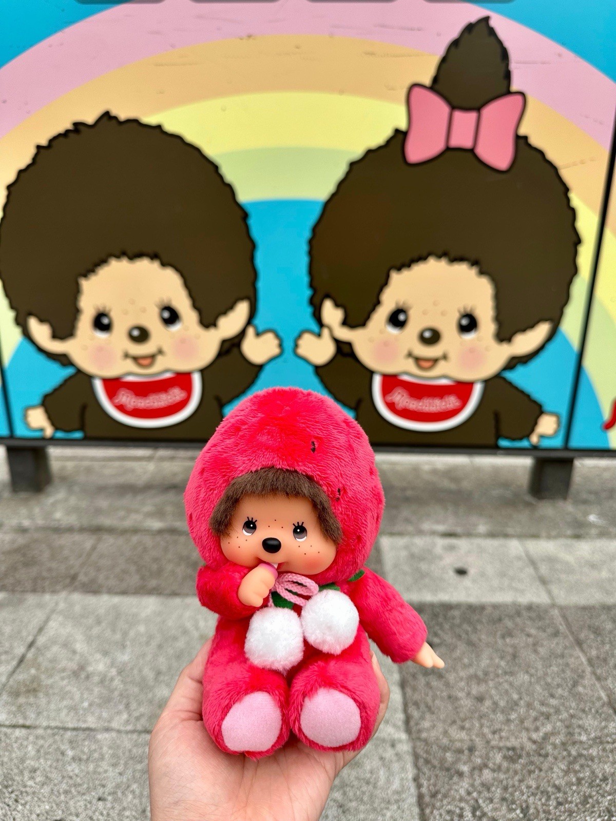 Monchhichi Amaou Strawberry Plush Japanese Local Limited Prefecture
