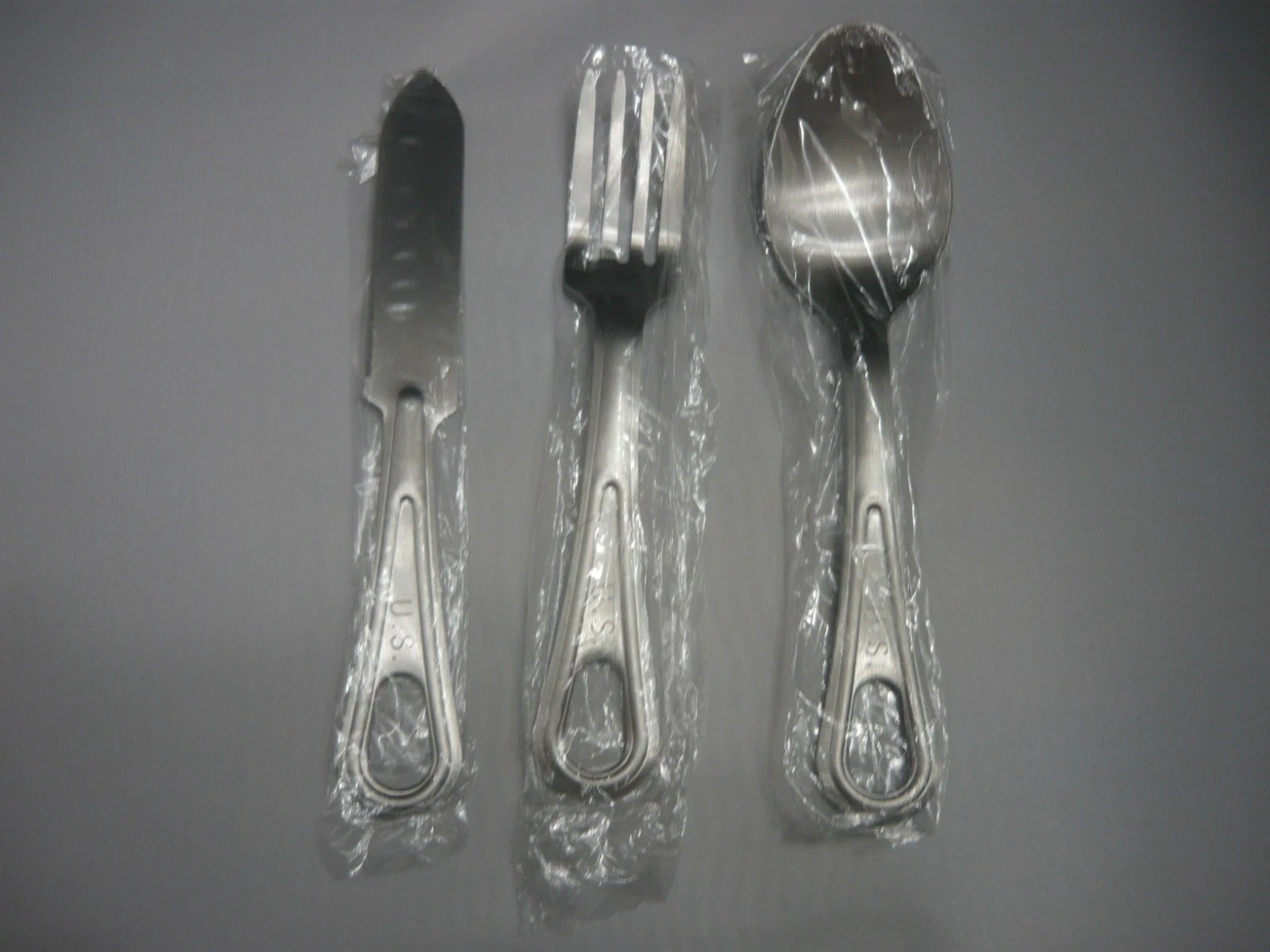 Military style Utensil Set w/KNIFE-FORK-SPOON- still in original cello - Veteran