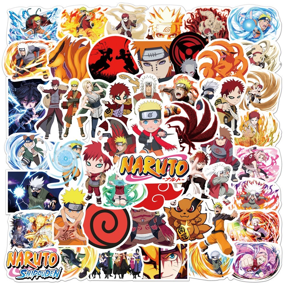 Mix 50 PCs Naruto Sasuke Itachi Sakura Kakashi Anime Luggage Sticker 