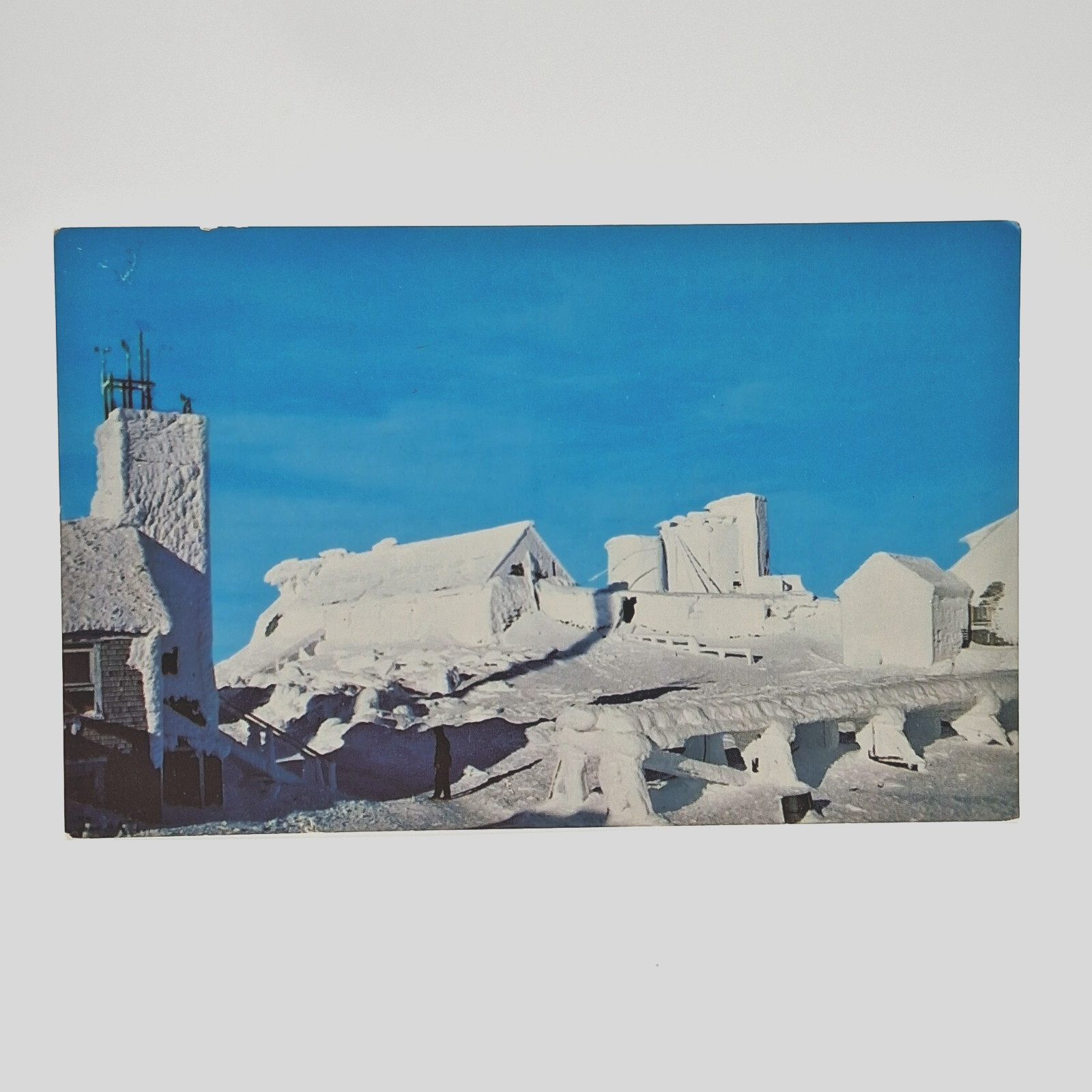 Postcard Top of Mt. Washington White Mountains New Hampshire Observatory Trestle