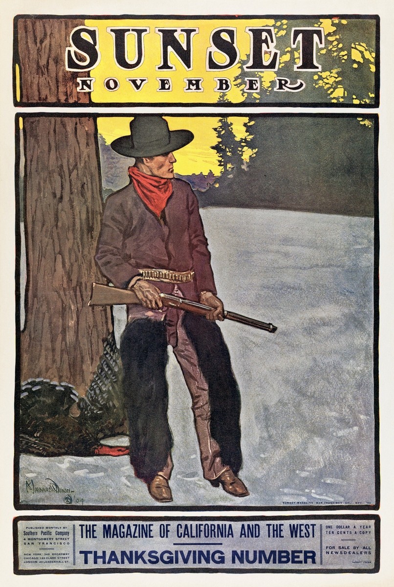 1904 Sunset Magazine Thanksgiving Cover Vintage Poster Print