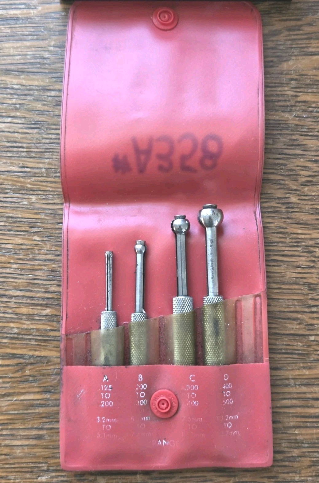Starrett No. S 829E (A-D) Small Hole Gages w/Pouch Machinist Tools USA