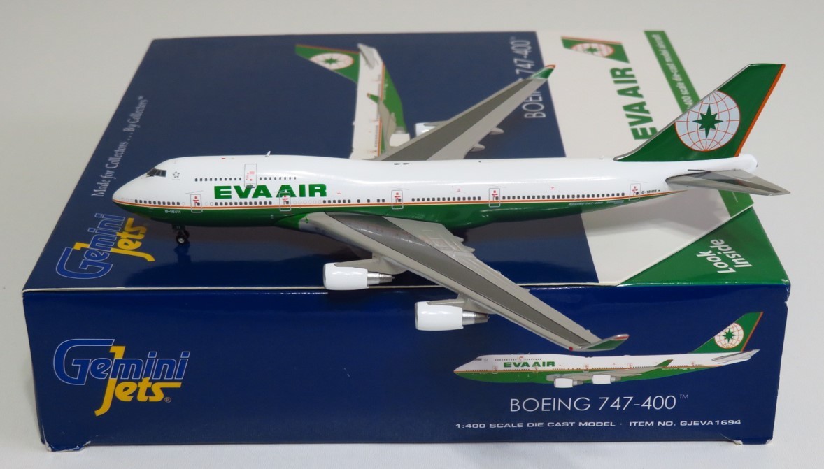 Gemini Jets  EVA B747-400. B-16411. Rare. Brand New. 1:400 scale