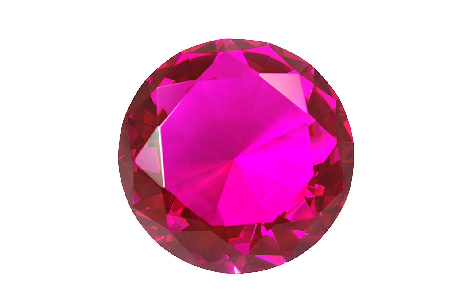 Tripact 60mm Hot Pink Magenta Crystal Diamond Jewel Crystal Paperweight 2.25 ...