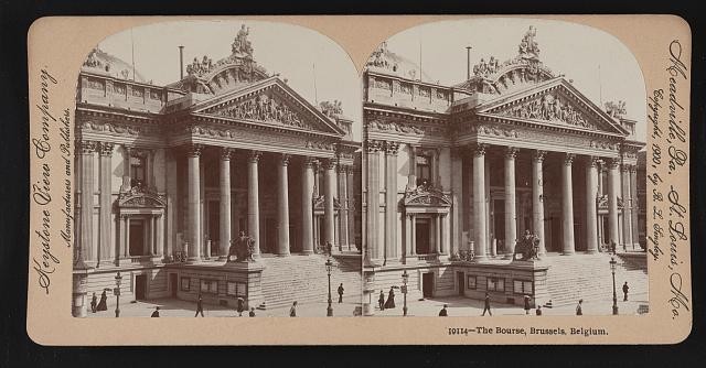 Brussels Belgium 1900s The Bourse Stock Exchange Building Stereo View
