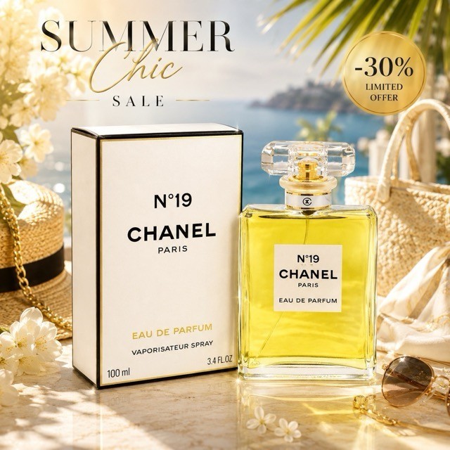 Chanel #19 Women's Eau De Parfum EDP 3.4 oz / 100ml New Open Box Full Perfume