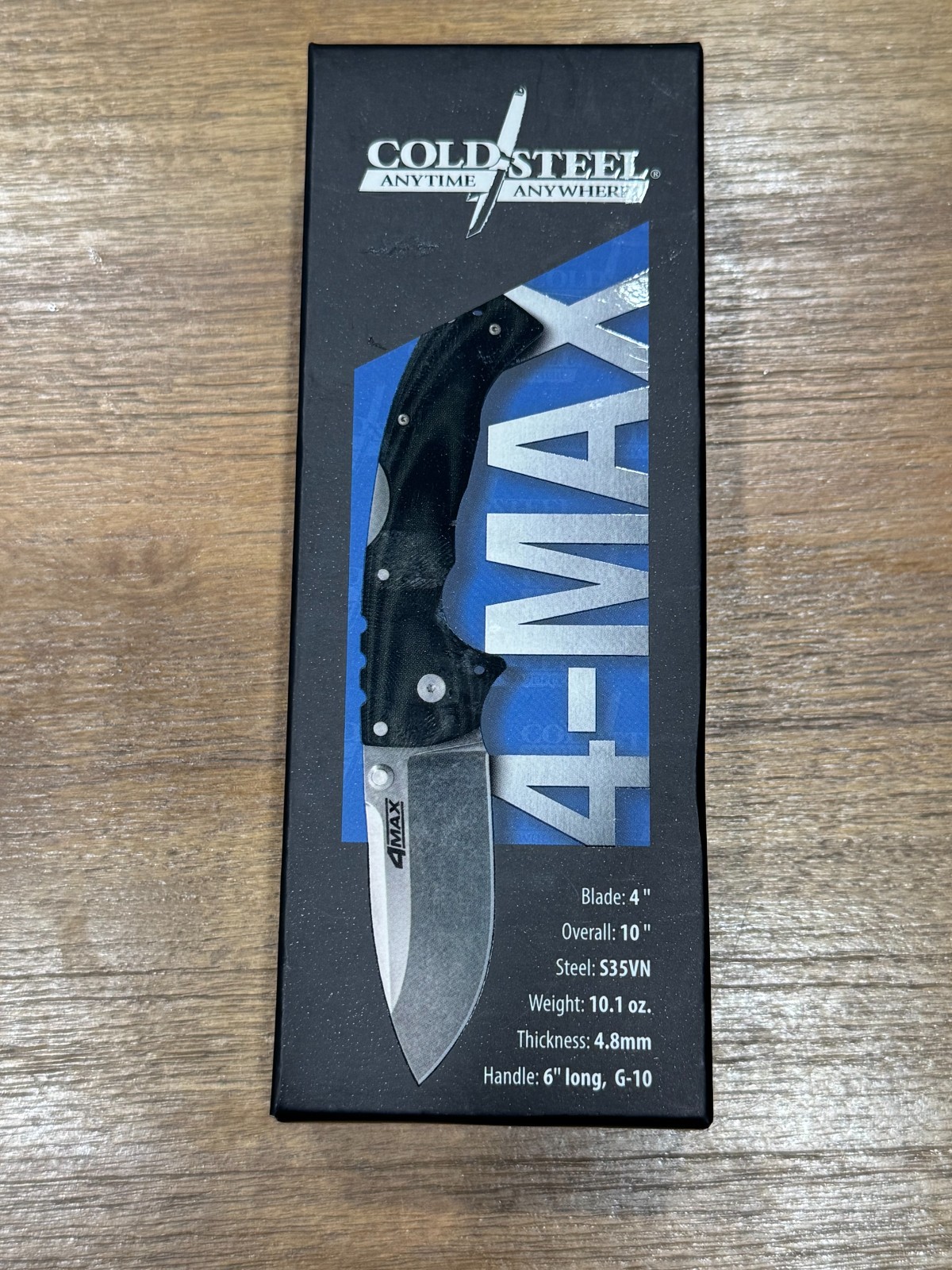Cold Steel 4-Max Elite S35VN Stonewashed Drop Point Blade Green/Black G10 62RMA