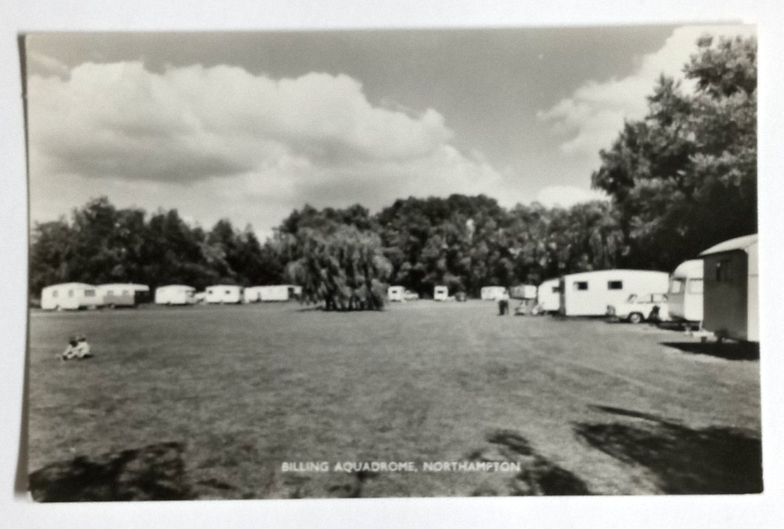 Billing Aquadrome Northampton England c1960s Real Photo RPPC Trailer Campsite