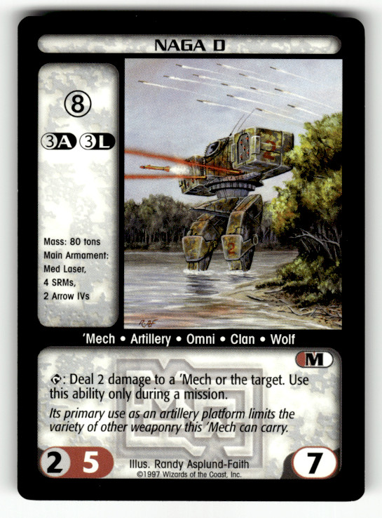 BattleTech Naga D \'Mech 1997 Wizards of the Coast CCG Card