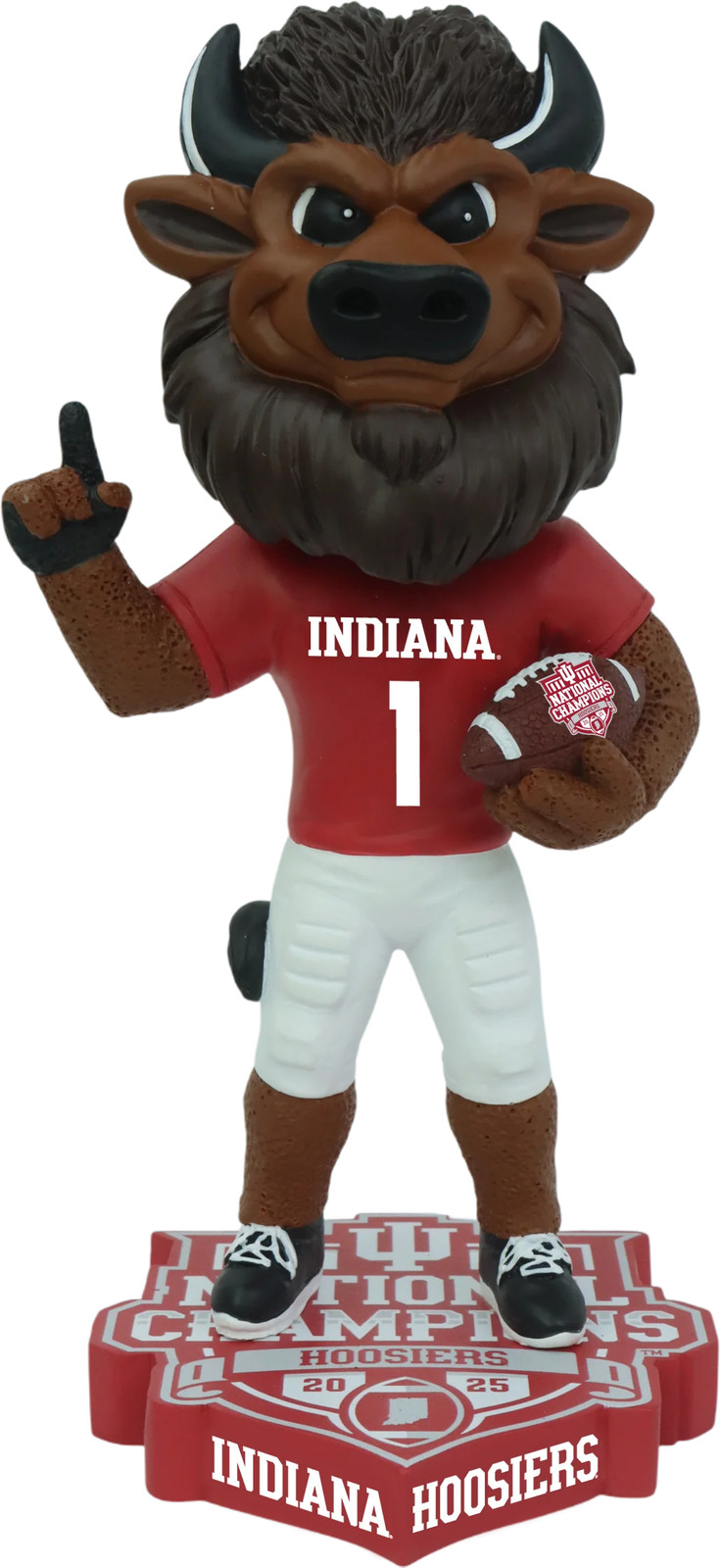 Hoosier The Bison Indiana Hoosiers 2025 CFP National Champions Red Bobblehead