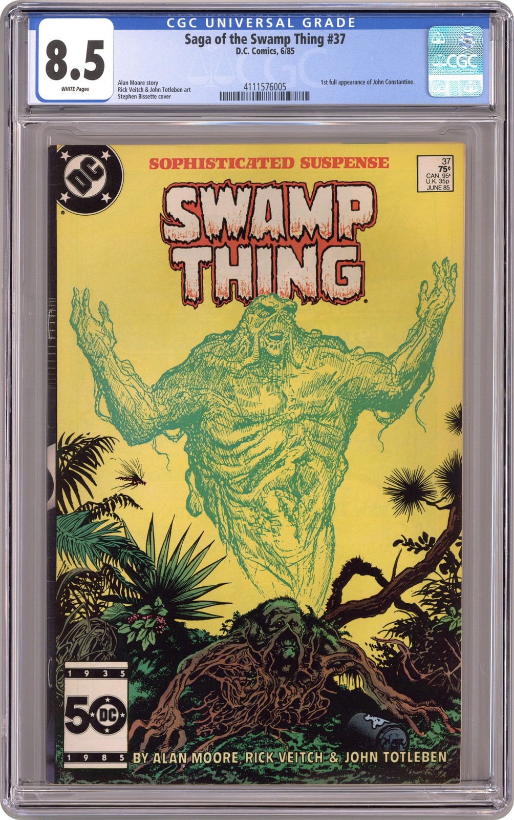 Swamp Thing #37 CGC 8.5 1985 4111576005 1st app. John Constantine Hellblazer