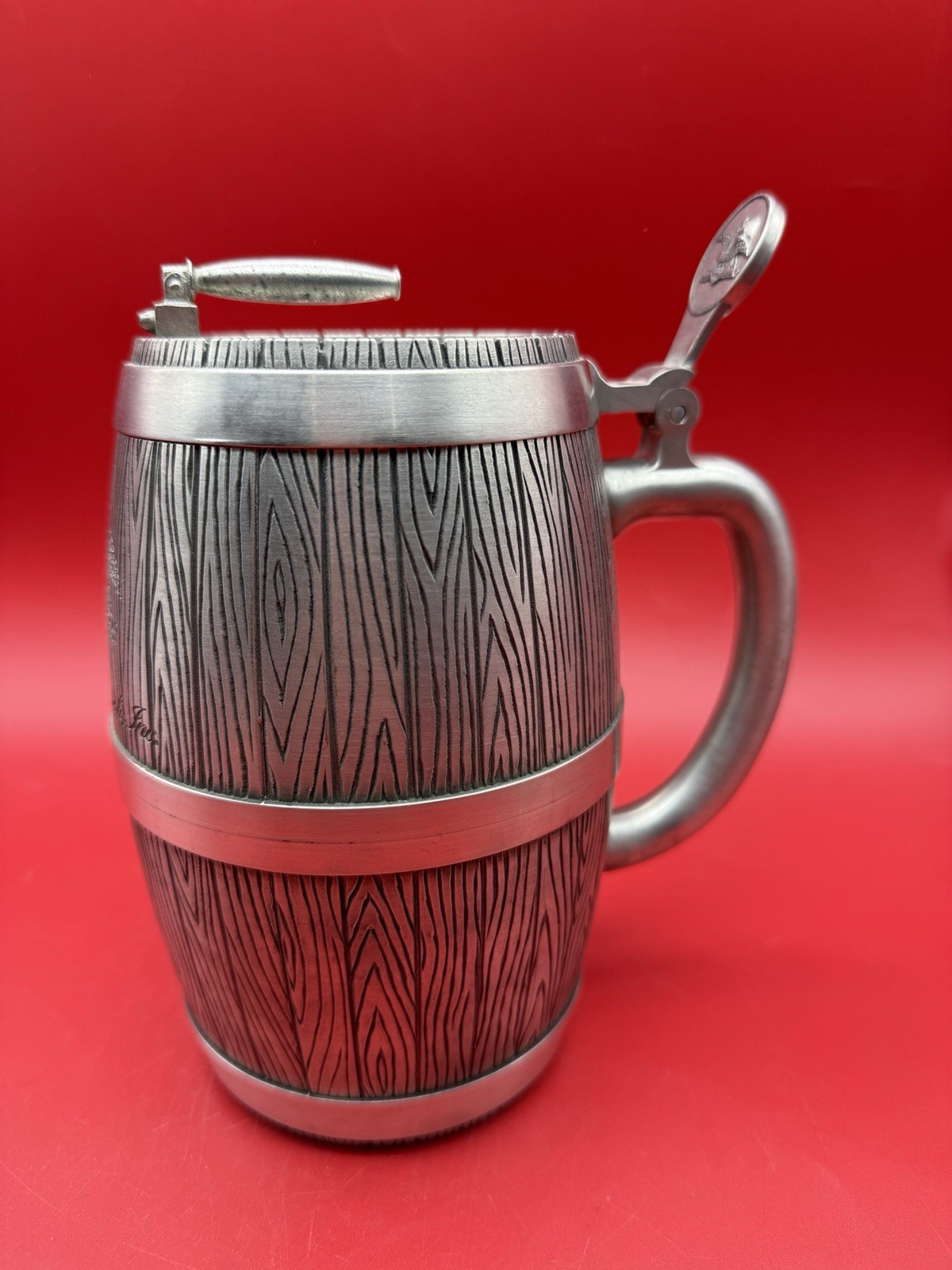 Anheuser-Busch Barrel Stein Pewter #205 edition limit 5000 w/ box CS495 Signed