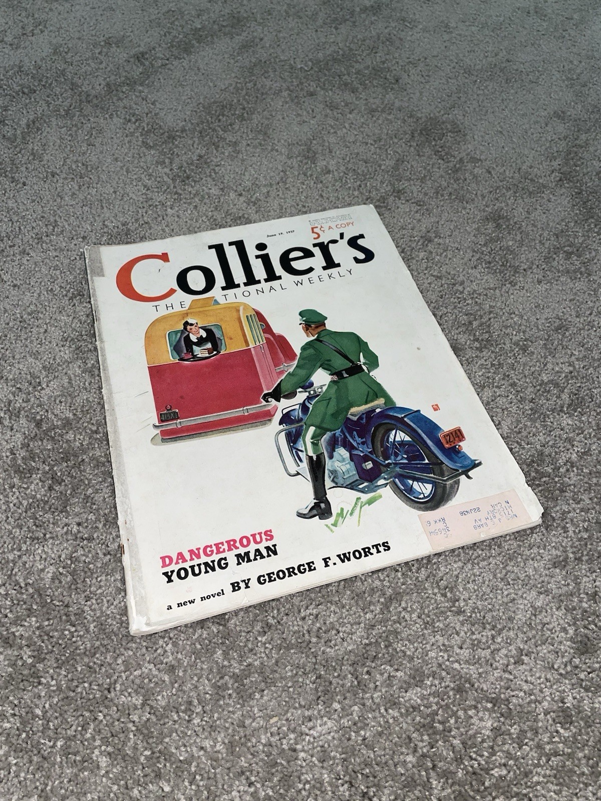 Vintage COLLIER'S National Weekly June 19, 1937 HOWARD BUTLER Cover Art
