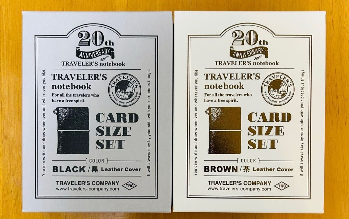Set of 2 TRAVELER’S notebook Card Size 20th Anniversary Set Color Black & Brown