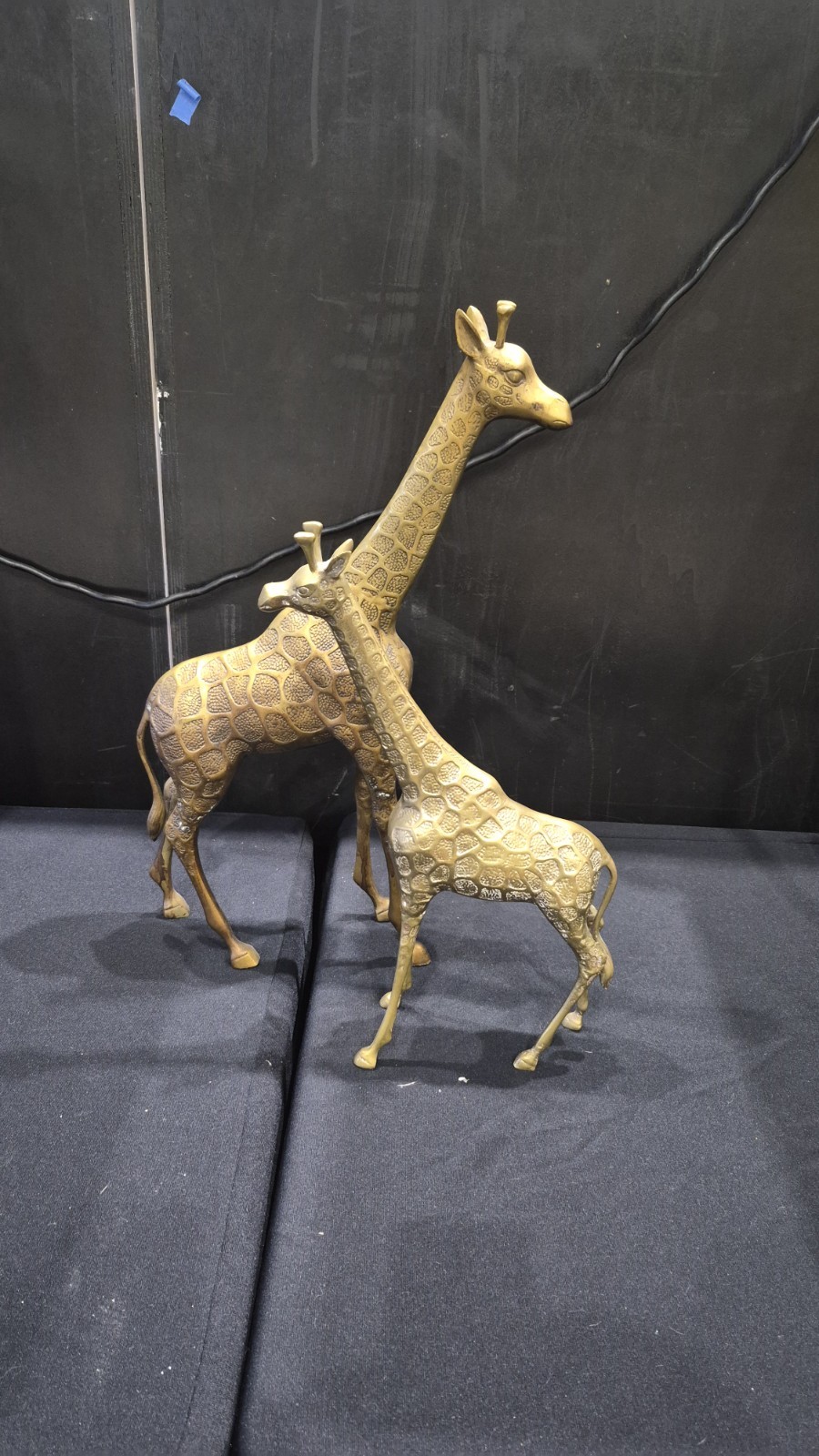 Vintage Pair of Solid Brass Giraffe Figurines 24