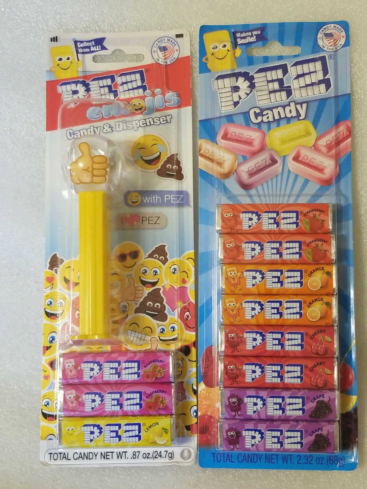 💗 PEZ CANDY & DISPENSER THUMBS UP EMOJIS COLLECT THEM ALL ADULTS, KIDS 💗NEW👀