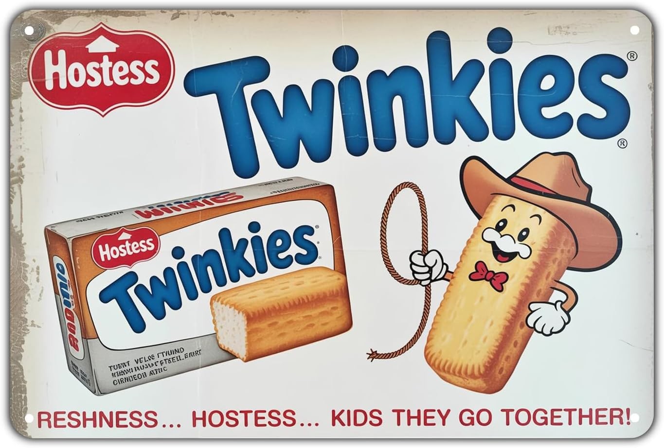 Hostess Twinkies Classic Snack Food Vintage Tin Metal Signs Home Décor 8x12