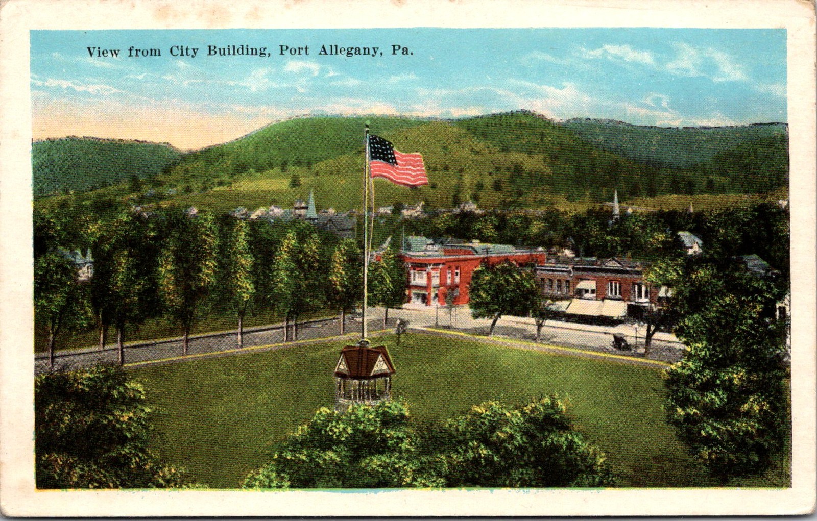 View from City Building Port Allegany PA Vintage Postcard 5P21-7