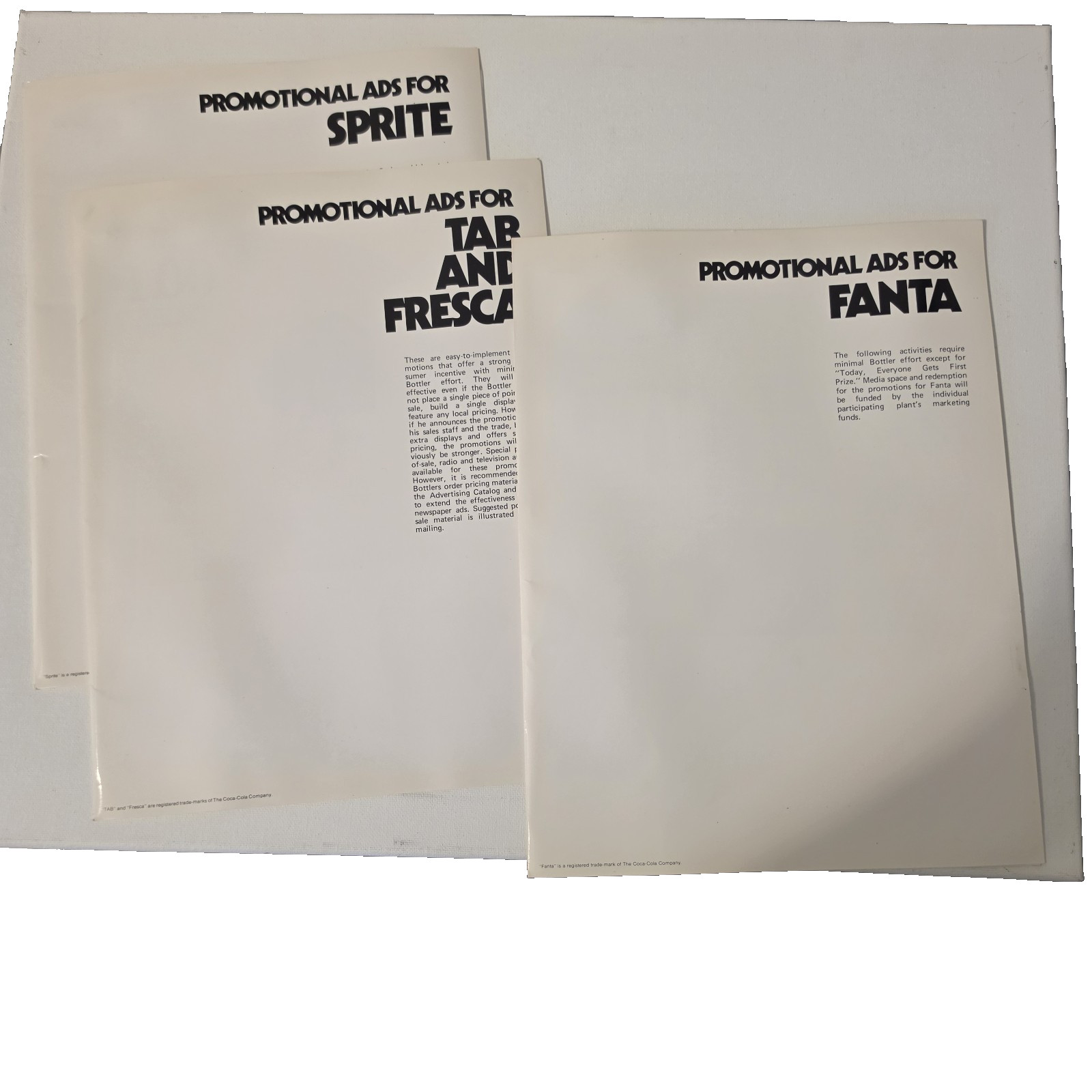 1973 Coca-Cola Bonus Newspaper Promotions Field Guide Sprite Tab Fresca Fanta