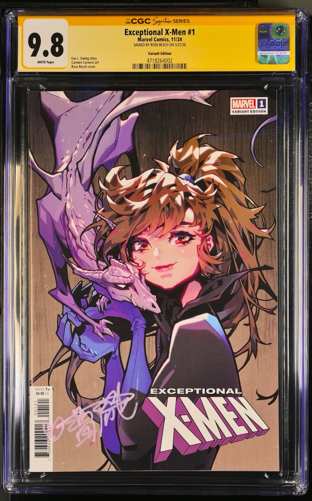 Exceptional X-Men #1 Variant B  (Marvel, 2024)  Signed by Rose Besch  CGC SS 9.8
