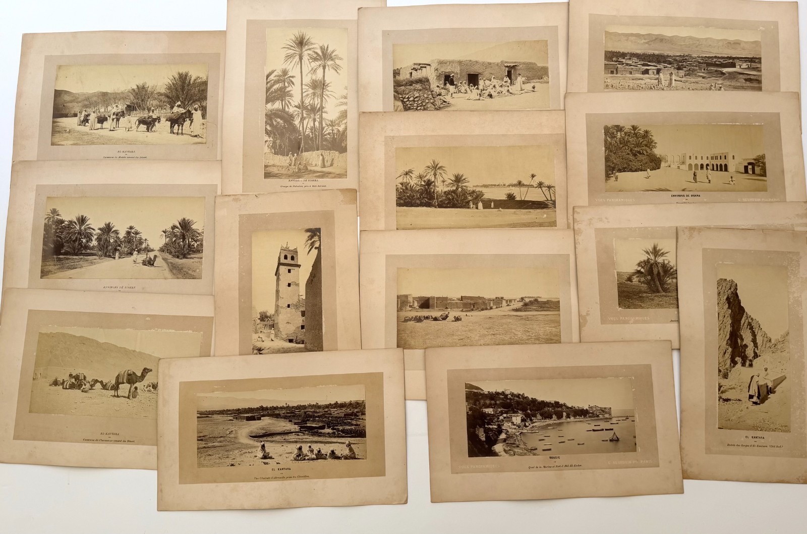 14 Antique E. Neurdein Algeria Albumen Photos Biskra El Kantara Bougie c1880
