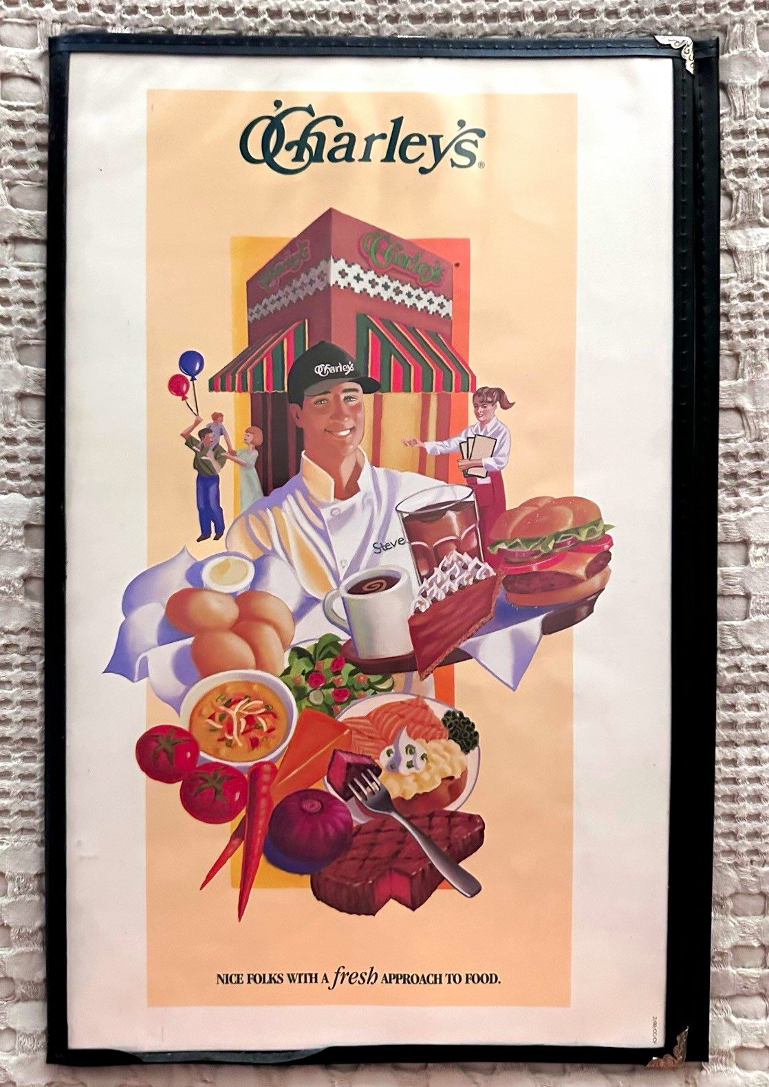 Vintage 1990s O\'Charley\'s Restaurant Menu Fold Out Lunch Sunday Brunch Cover