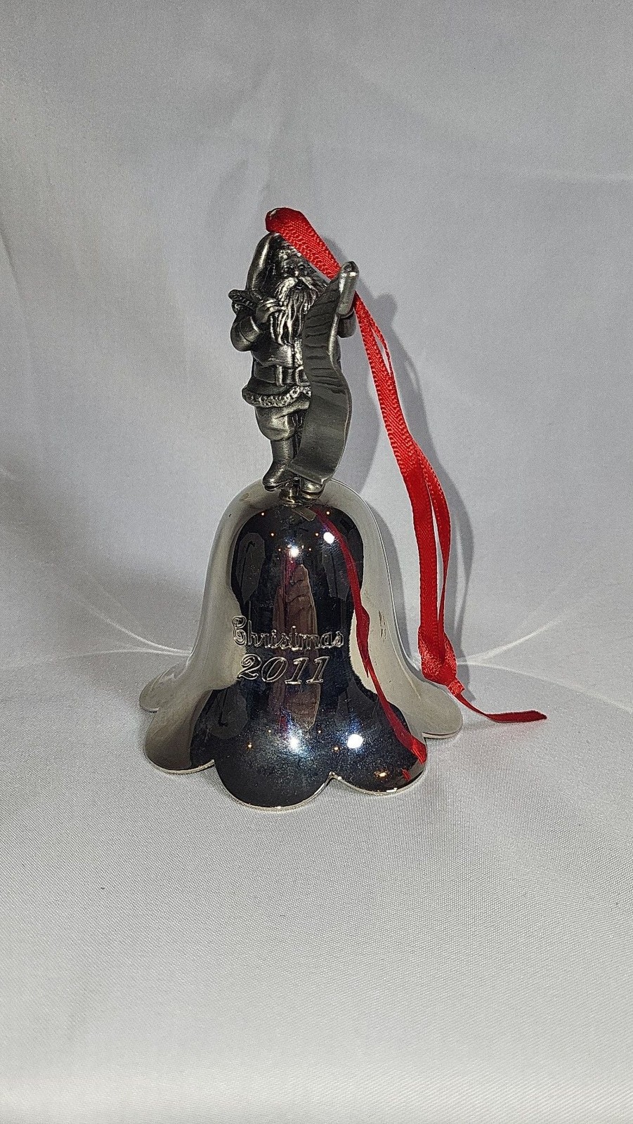 Wallace 2011 Christmas Silverplate Annual Santa Claus Bell Ornament