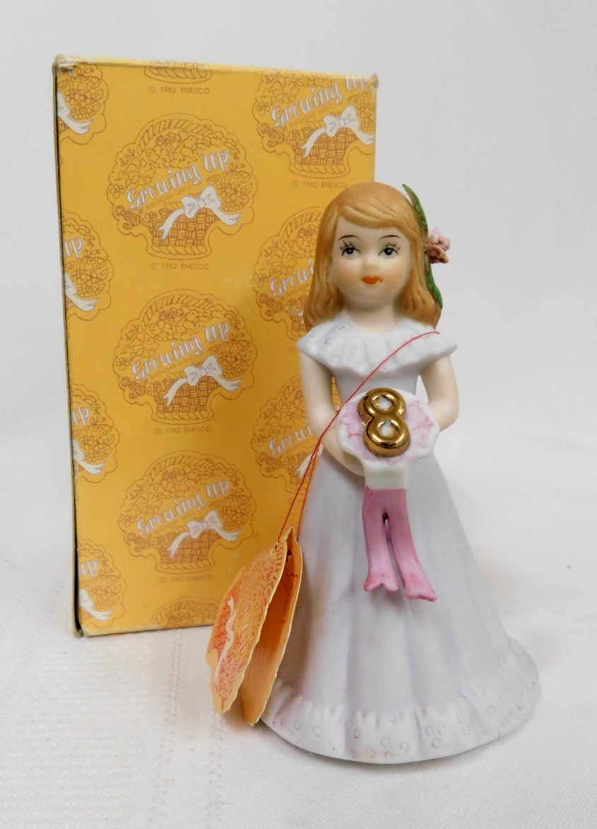 Vtg 1982 Enesco GROWING UP Girls  AGE 8  BIRTHDAY NEW IN BOX w/Hang Tag