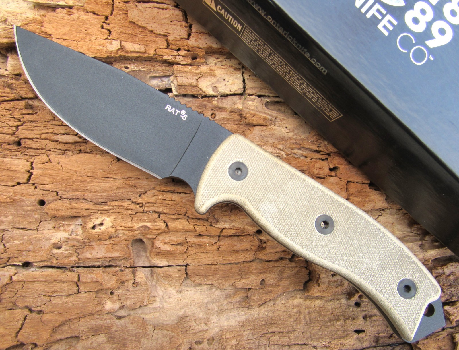 NEW ONTARIO RAT-5 FIXED BLADE KNIFE -COMBAT -SURVIVAL -AUTHENTIC MADE IN USA