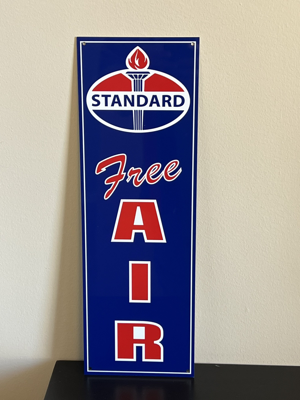 Standard Free Air Metal  Gasoline Gas sign Pump Oil Gasoline Orange WOW