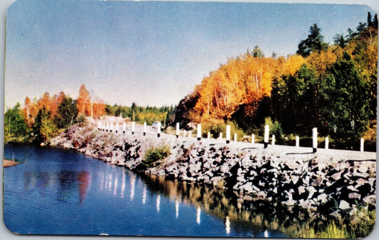 Fort Frances Ontario Postcard Unposted Permachrome Scenic Northern Highways Lake