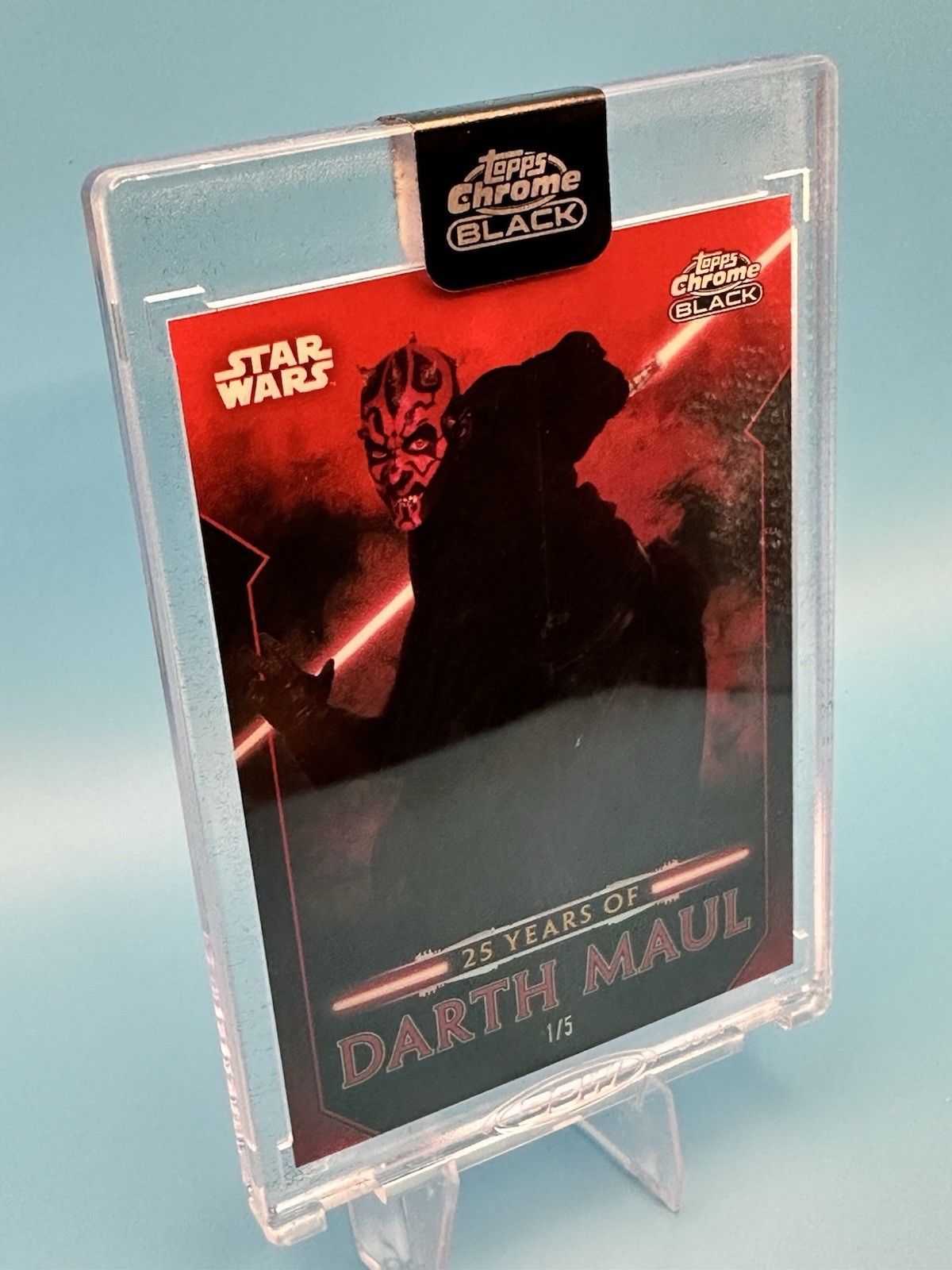 2024 Topps Chrome Black Star Wars 25 Years of Darth Maul Red Refractor 1/5