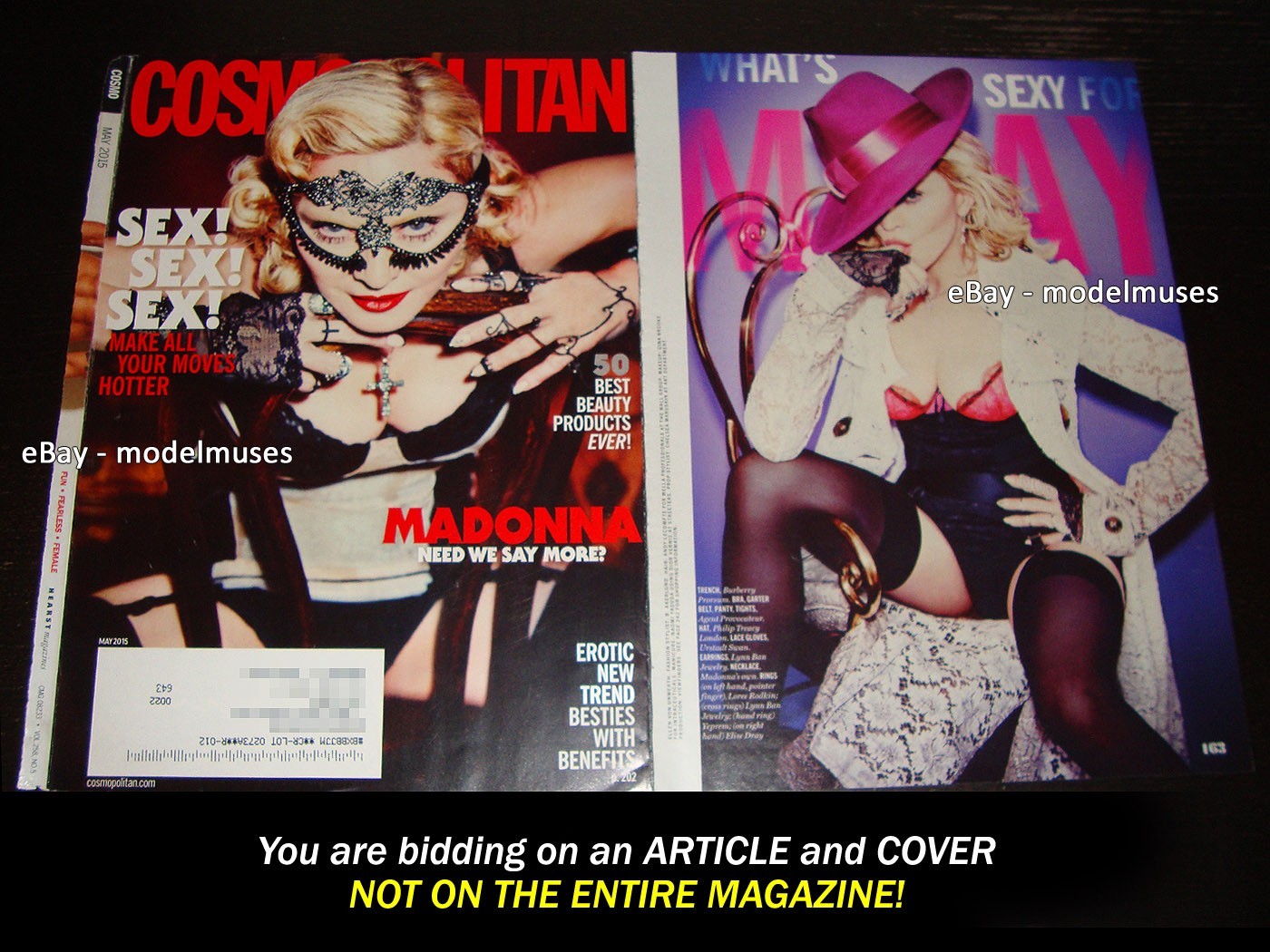MADONNA 11-Page Magazine ARTICLE & COVER Cosmopolitan US May 2015