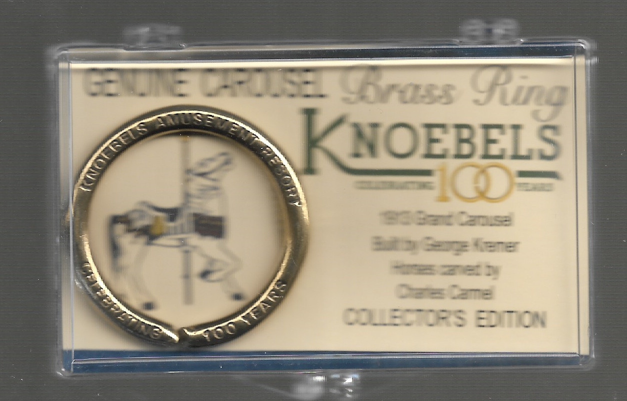 Knoebels 100th Anniversary Special Collectors Edition Brass Ring with Case