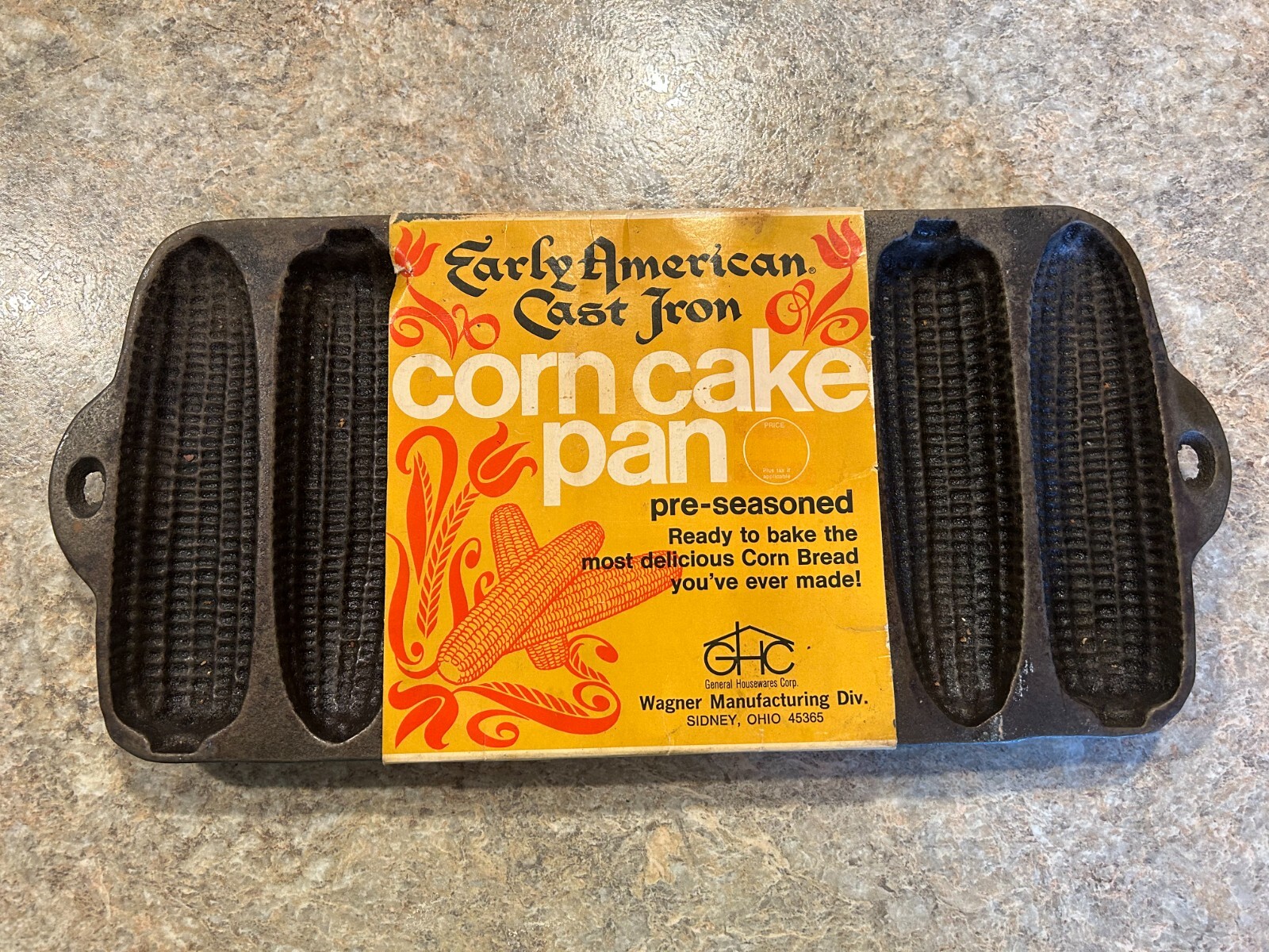 Early American Cast Iron Corn Corn Bread Cake/Stick Made In USA Original Package