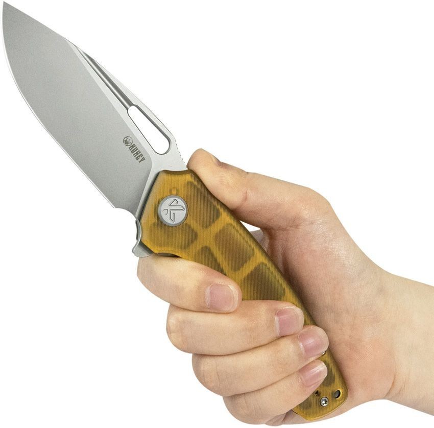Kubey Tityus Linerlock Folding Knife 3⅜″ 14C28N Sandvik Steel Blade Ultem Handle