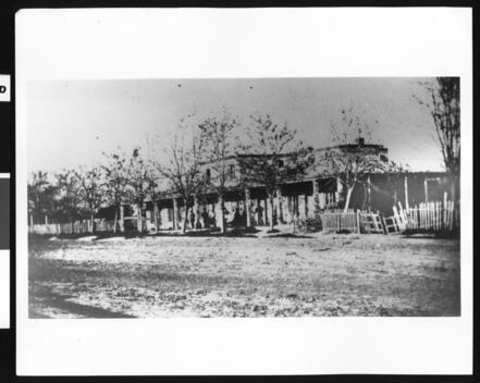 Exterior view of Amasa Lymans home in San Bernardino 1863 California Old Photo