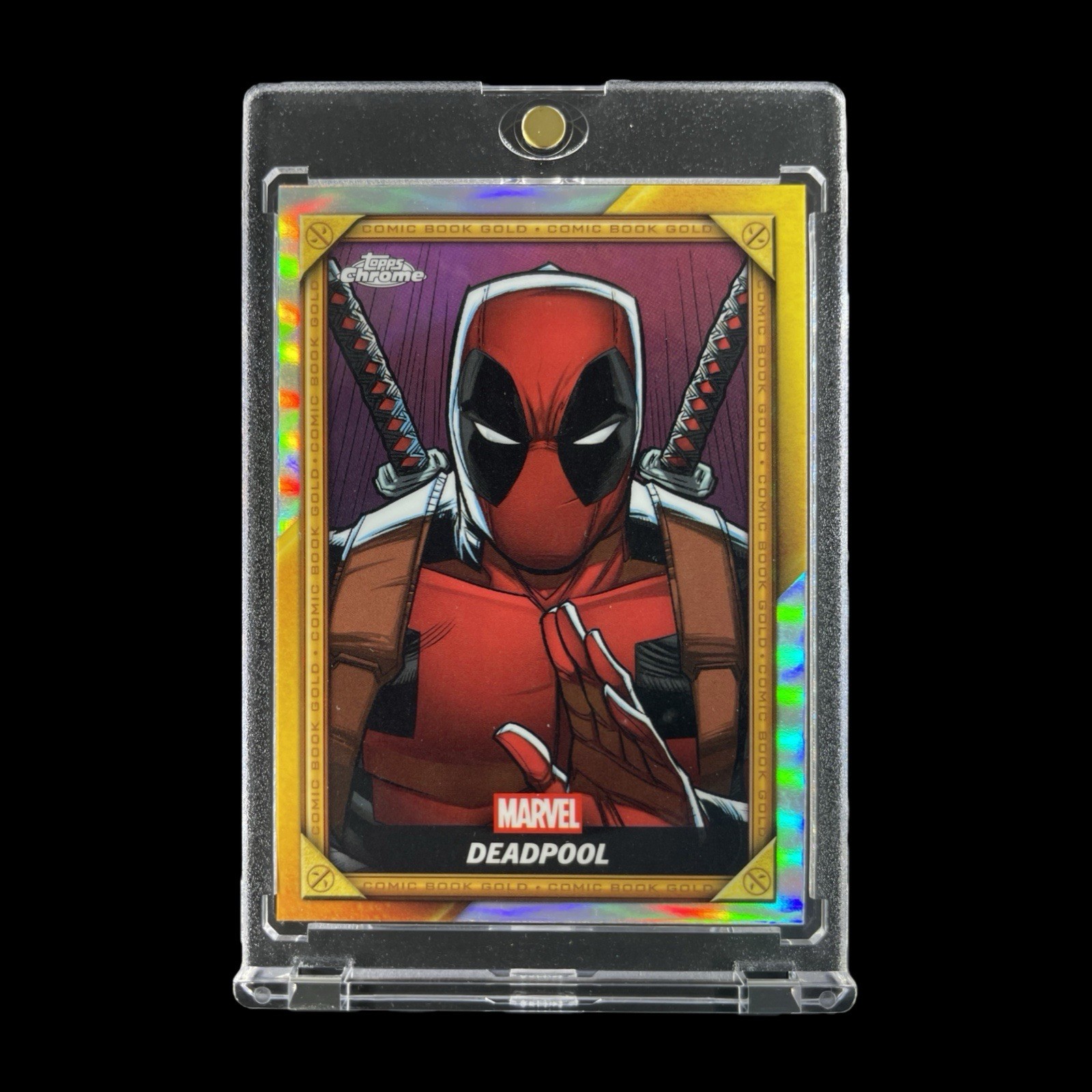 DEADPOOL GOLD CHROME REFRACTOR HOLO CARD 2025 Topps Comic Insert - Marvel