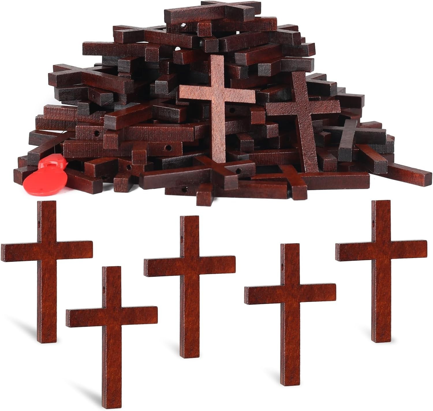 72 Pcs Small Wooden Crosses Wooden Crosses for Crafts Mini Cross Wooden Crosses