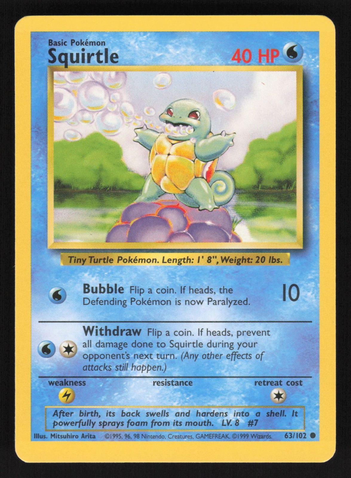 English LP Squirtle 063/102 BS Pokemon Base Set