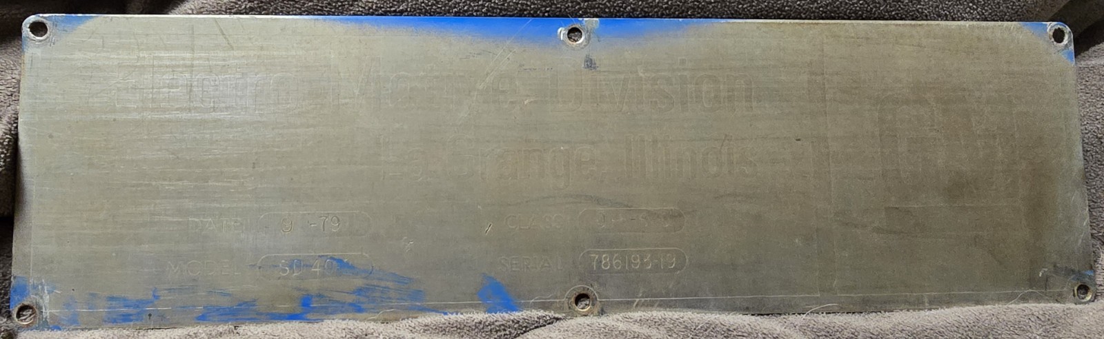 Norfolk Southern NS SD40-2 3412 Ex Conrail 6501 LOCOMOTIVE BUILDER PLATE